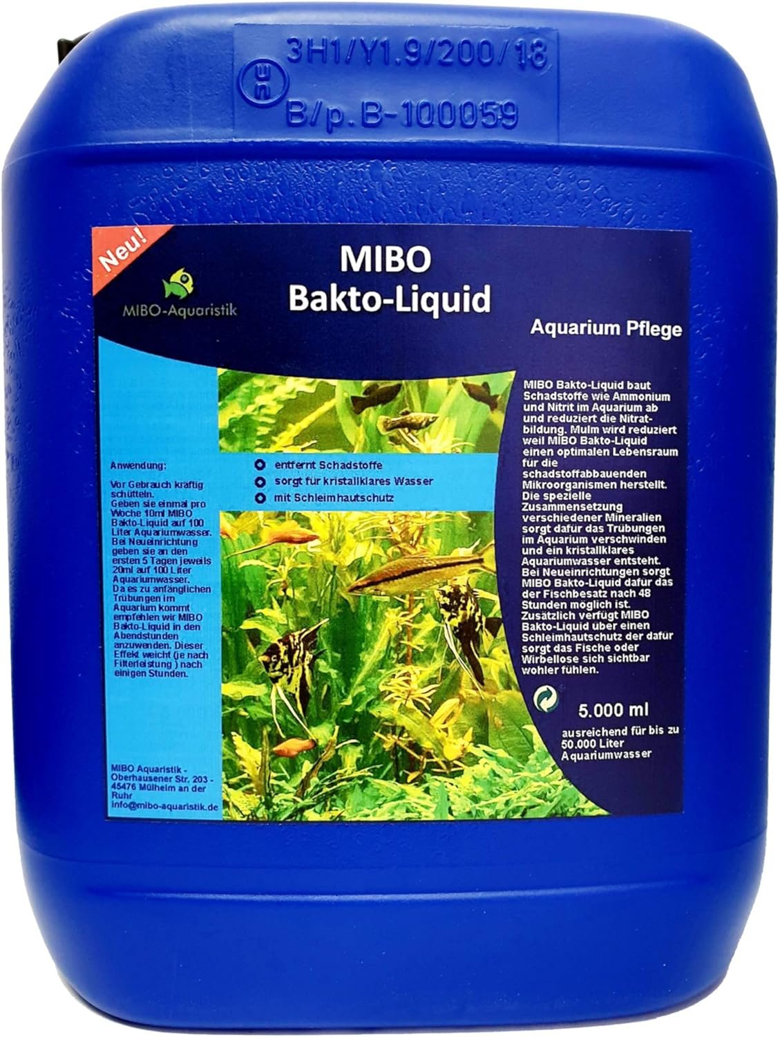 Mibo Bakto Liquid 5.000 ml Aquarienwasseraufbereiter, Schadstoffabbau, Wasserklärer Mibo Bakto Liquid 5.000 ml Aquarienwasseraufbereiter, Schadstoffabbau, Wasserklärer