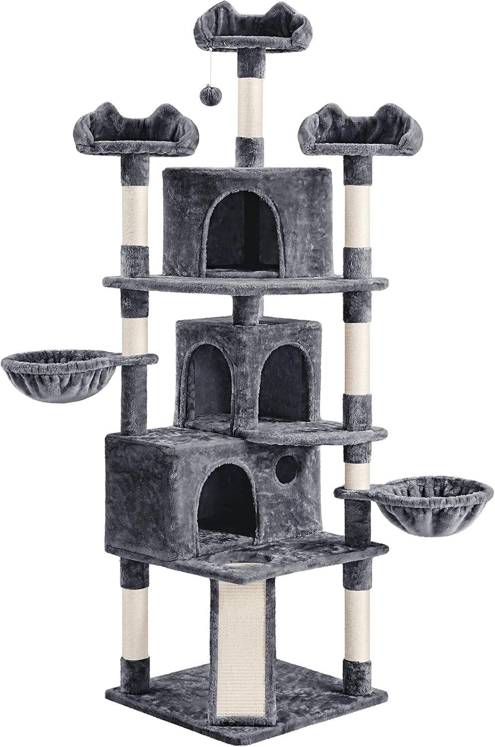Yaheetech XXL Kratzbaum für Katzen, 194 cm, Kratzbaum, Kletterbaum, stabil, mit Plüsch-Sisalseil, Kratzbaum für Katzen, deckenhoch, Dunkelgrau Yaheetech XXL Kratzbaum für Katzen, 194 cm, Kratzbaum, Kletterbaum, stabil, mit Plüsch-Sisalseil, Kratzbaum für Katzen, deckenhoch, Dunkelgrau