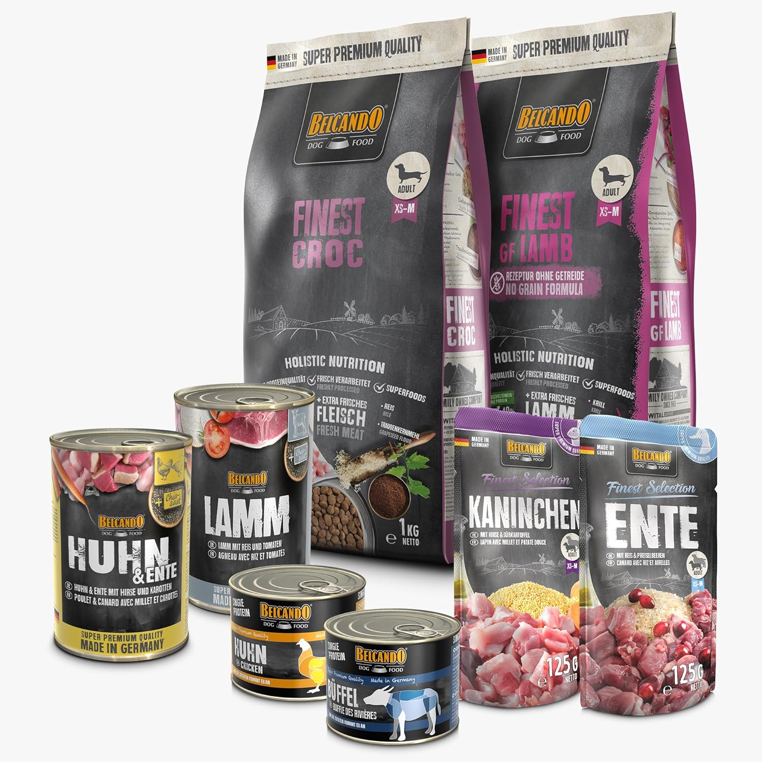 BELCANDO Mini-Hundefutter, 2 Sorten Trockenfutter und 6 Sorten Nassfutter für kleine Hunde, ohne Zusatzstoffe, für kleine Rassen, hergestellt in Deutschland BELCANDO Mini-Hundefutter, 2 Sorten Trockenfutter und 6 Sorten Nassfutter für kleine Hunde, ohne Zusatzstoffe, für kleine Rassen, hergestellt in Deutschland
