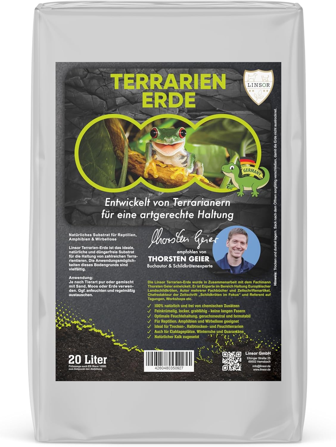 Terrarienerde 20 L – natürlicher Terrarienboden ohne Dünger, feinkrümelig und verrottbar, universeller Terrarienboden, Bodengrund für Terrarien Terrarienerde 20 L – natürlicher Terrarienboden ohne Dünger, feinkrümelig und verrottbar, universeller Terrarienboden, Bodengrund für Terrarien