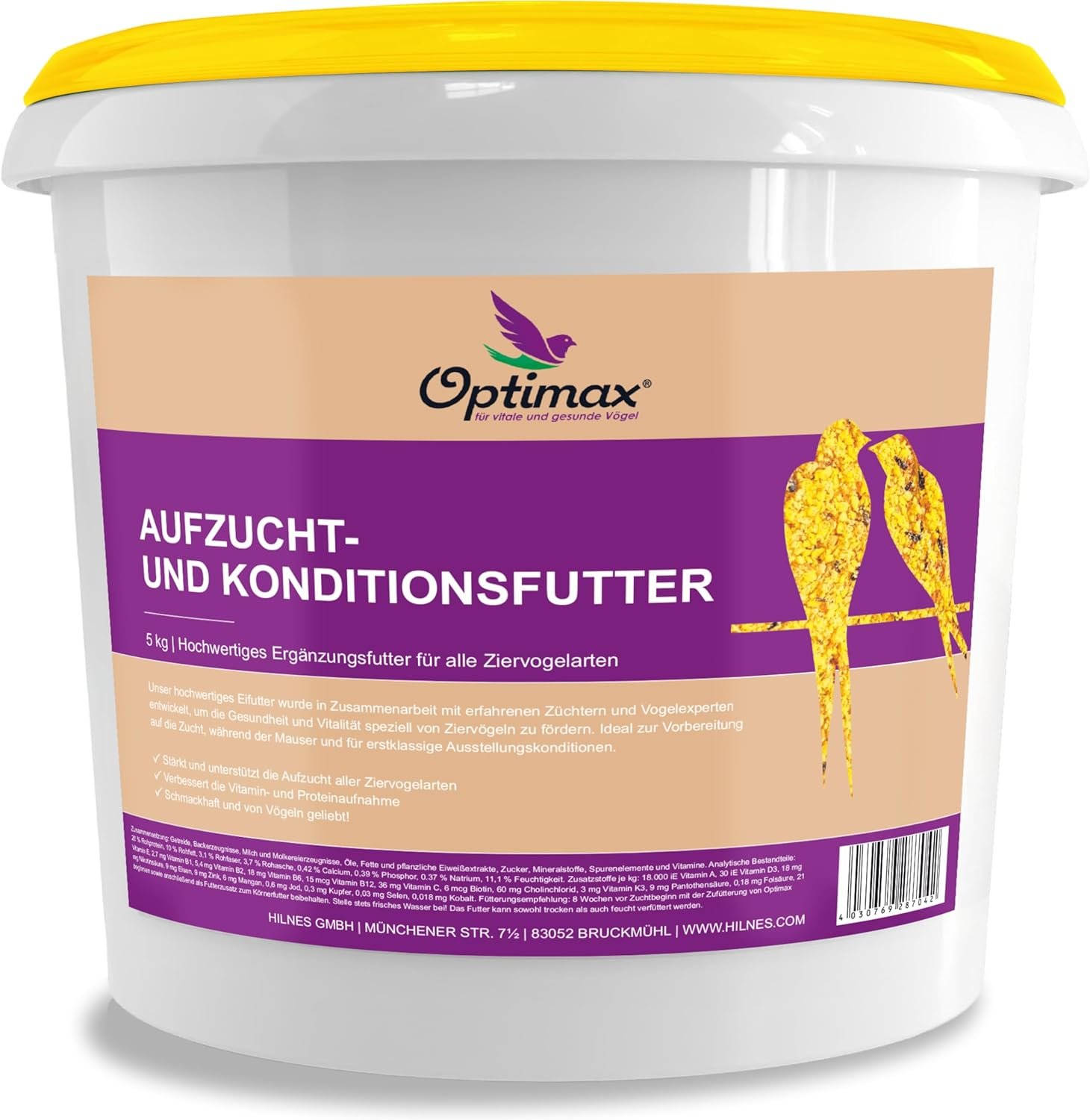 Optimax Konditions- und Aufzuchtfutter für Vögel, 5 kg Eimer, Eierfutter für alle Ziervogelarten, geeignet für Kanarienvögel, Wellensittiche uvm Optimax Konditions- und Aufzuchtfutter für Vögel, 5 kg Eimer, Eierfutter für alle Ziervogelarten, geeignet für Kanarienvögel, Wellensittiche uvm