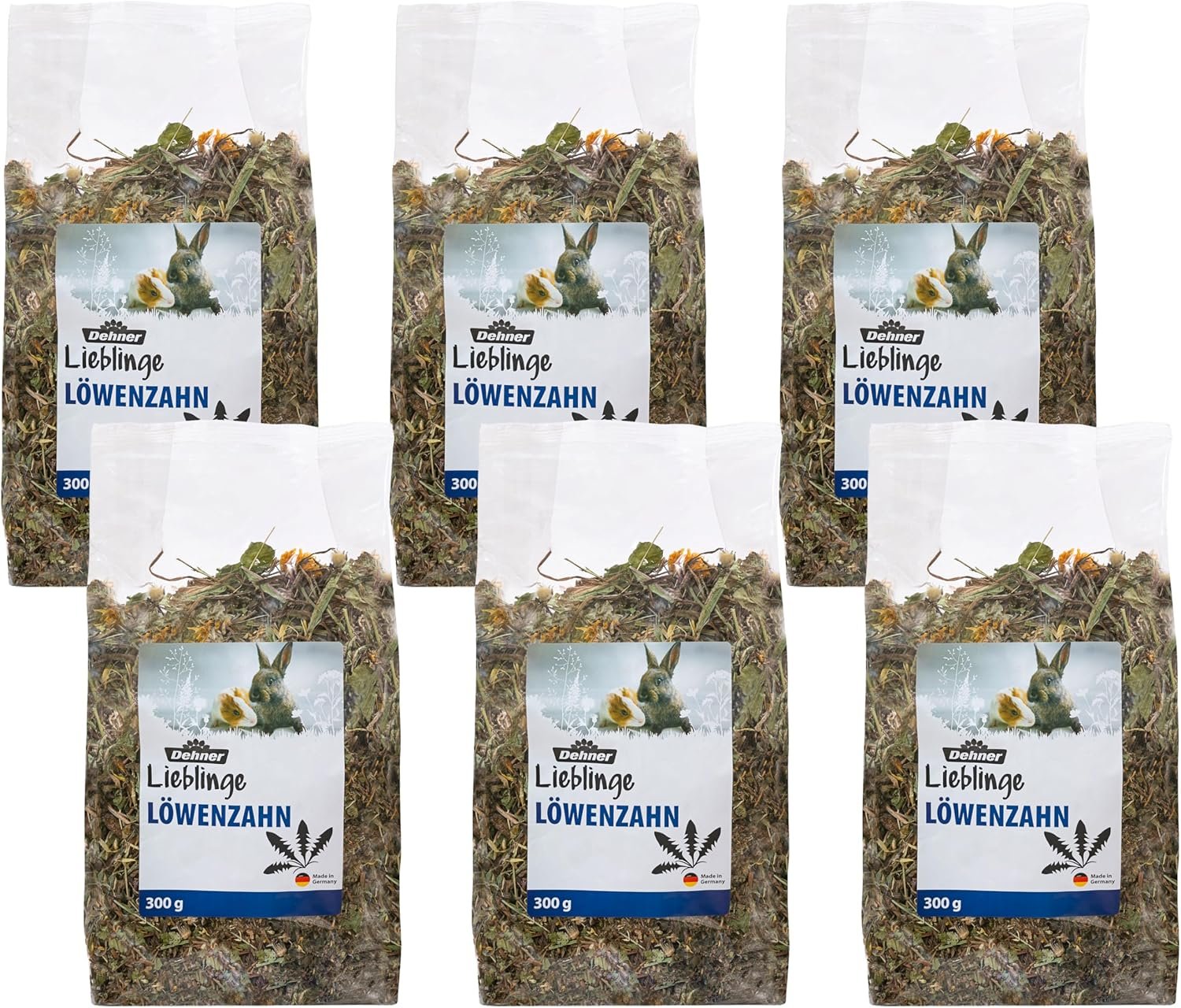 Dehner Nager-Snack, 100 % natürliches Kaninchen-Nagetierfutter, Löwenzahn, Ringelblume, 6 x 100 g (600 g) Dehner Nager-Snack, 100 % natürliches Kaninchen-Nagetierfutter, Löwenzahn, Ringelblume, 6 x 100 g (600 g)
