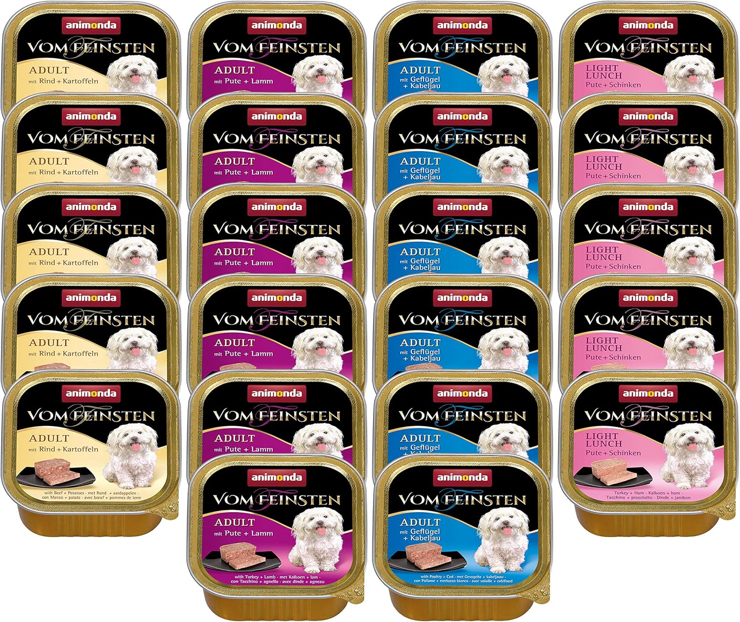 animonda Vom Feinsten Adult Hundefutter, Nassfutter für ausgewachsene Hunde, Mix 2, 22 x 150 g animonda Vom Feinsten Adult Hundefutter, Nassfutter für ausgewachsene Hunde, Mix 2, 22 x 150 g