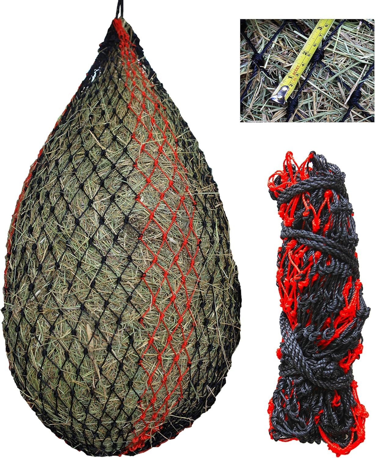 T TEKE Deluxe Slow Hay Feeder Heunetz, 1-3/4 Zoll Futterlöcher, Pferdezubehör, Heusäcke für Pferde, Ziegen T TEKE Deluxe Slow Hay Feeder Heunetz, 1-3/4 Zoll Futterlöcher, Pferdezubehör, Heusäcke für Pferde, Ziegen