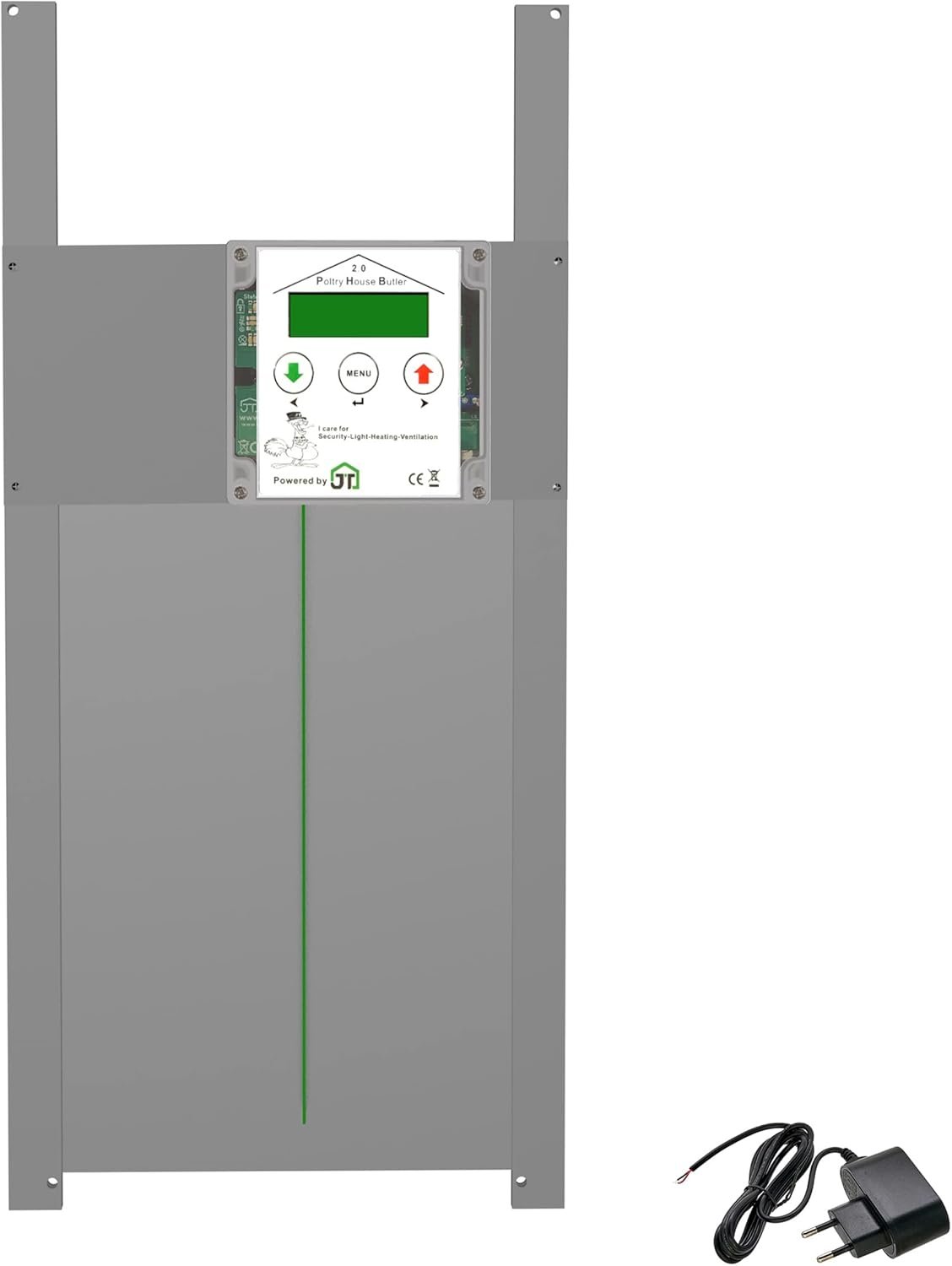 Poultry House Butler PHB2-RH Controls Flaps, Light, Heating, Ventilation, Framing Device with Self-Locking Chicken Flap and Light Control Poultry House Butler PHB2-RH Controls Flaps, Light, Heating, Ventilation, Framing Device with Self-Locking Chicken Flap and Light Control