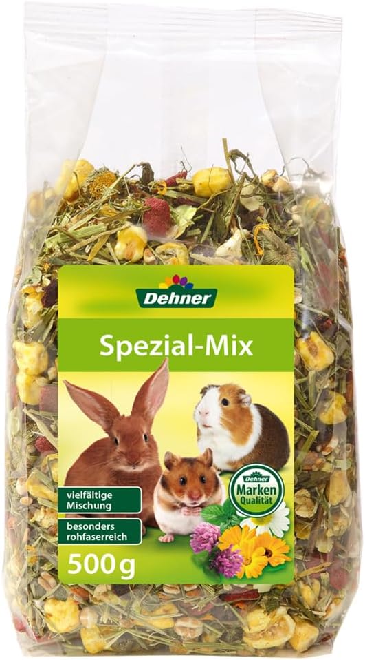 Dehner Nager-Snack, Spezialmischung rohfaserreich für Zwergkaninchen, Nager, Kräuter und Gemüse, 6 x 500 g (3 kg) Dehner Nager-Snack, Spezialmischung rohfaserreich für Zwergkaninchen, Nager, Kräuter und Gemüse, 6 x 500 g (3 kg)
