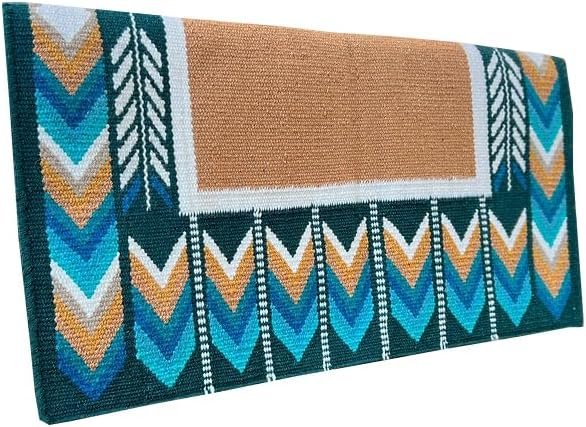 Western Show Schabracke/Decke für Pferde – handgefertigte Woll-Satteldecke mit neuseeländischem Design, normale Größe 91,4 cm L x 101,6 cm B x 2,5 cm dick, langlebig und bequem für Reiten A588 Western Show Schabracke/Decke für Pferde – handgefertigte Woll-Satteldecke mit neuseeländischem Design, normale Größe 91,4 cm L x 101,6 cm B x 2,5 cm dick, langlebig und bequem für Reiten A588