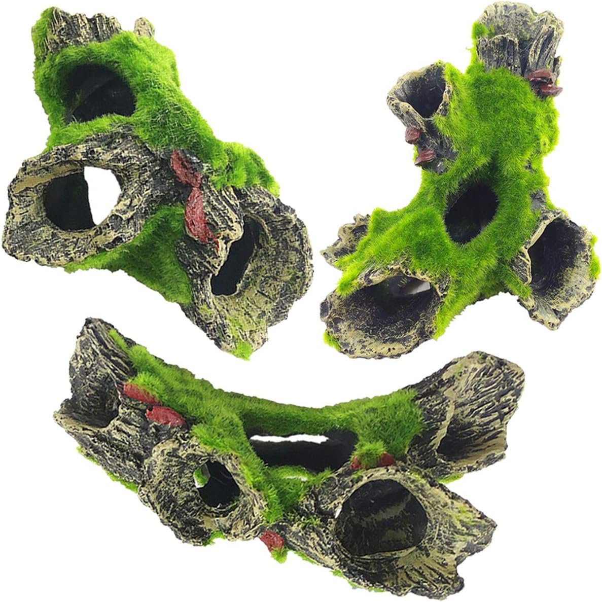 Aquarium-Felshöhlen-Dekoration, 2 Stück, Kunstharz-Dekoration, Baumstamm für kleine Garnelen/Fische, versteckte Aquarium-Dekoration Aquarium-Felshöhlen-Dekoration, 2 Stück, Kunstharz-Dekoration, Baumstamm für kleine Garnelen/Fische, versteckte Aquarium-Dekoration