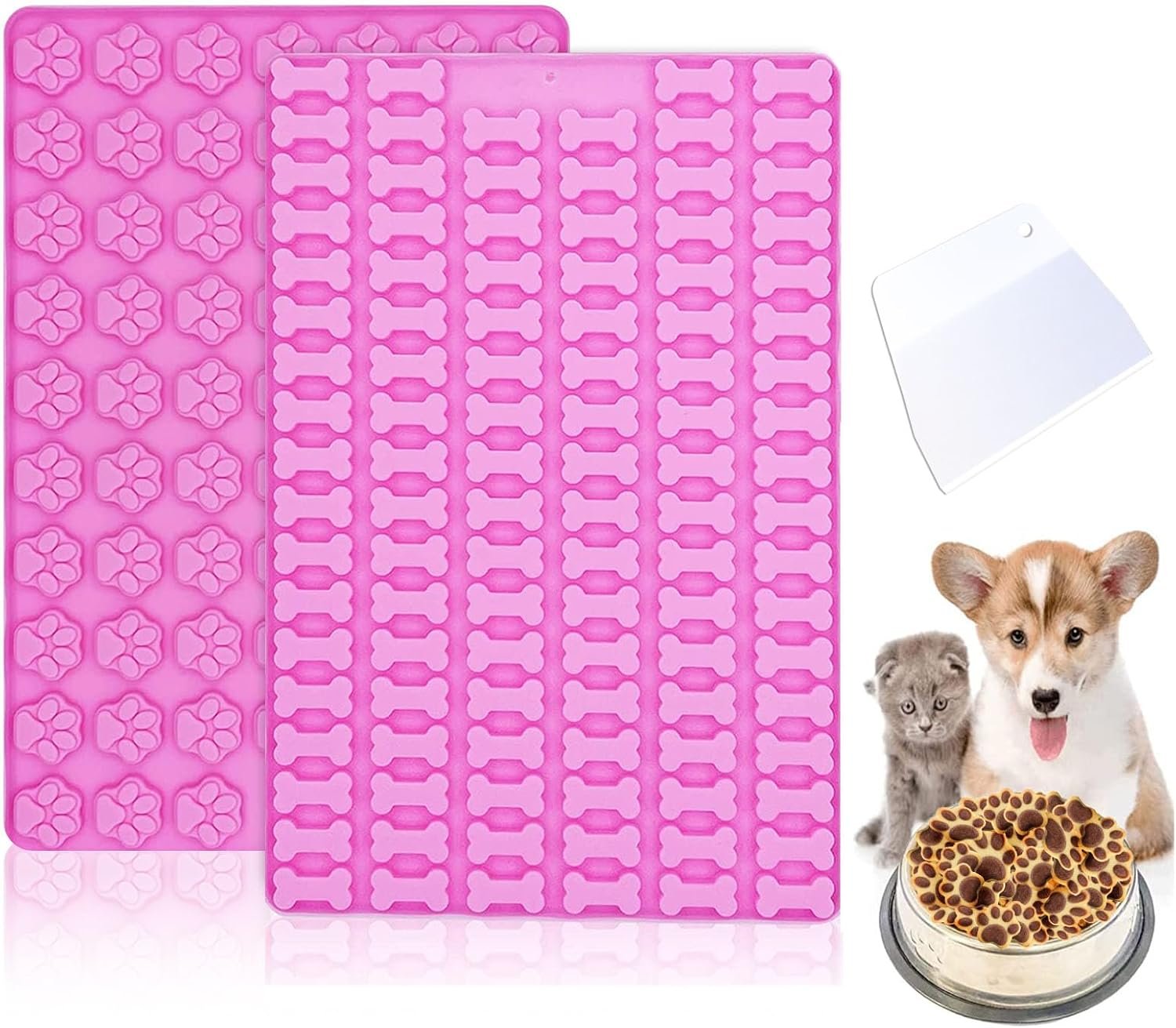 2 Stück Backmatte Hundekekse mit Teigschaber, Mini-Hundeknochenform + Fußabdruckform, Antihaft-Backmatte Hundekekse für DIY Hundeleckerlis, Schokolade, Kekse, BPA-frei 2 Stück Backmatte Hundekekse mit Teigschaber, Mini-Hundeknochenform + Fußabdruckform, Antihaft-Backmatte Hundekekse für DIY Hundeleckerlis, Schokolade, Kekse, BPA-frei
