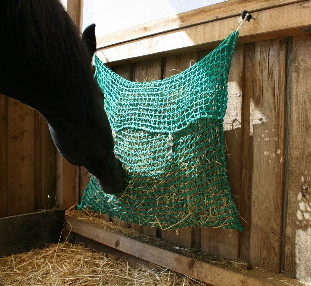 Heunetzsack Breite 1,0 m, Höhe 0,9 m, Maschenweite 4,5 cm, Fassungsvermögen ca. 9 kg, ohne Gürtelschnellverschlüsse, schadstoffgeprüft, grün Heunetzsack Breite 1,0 m, Höhe 0,9 m, Maschenweite 4,5 cm, Fassungsvermögen ca. 9 kg, ohne Gürtelschnellverschlüsse, schadstoffgeprüft, grün