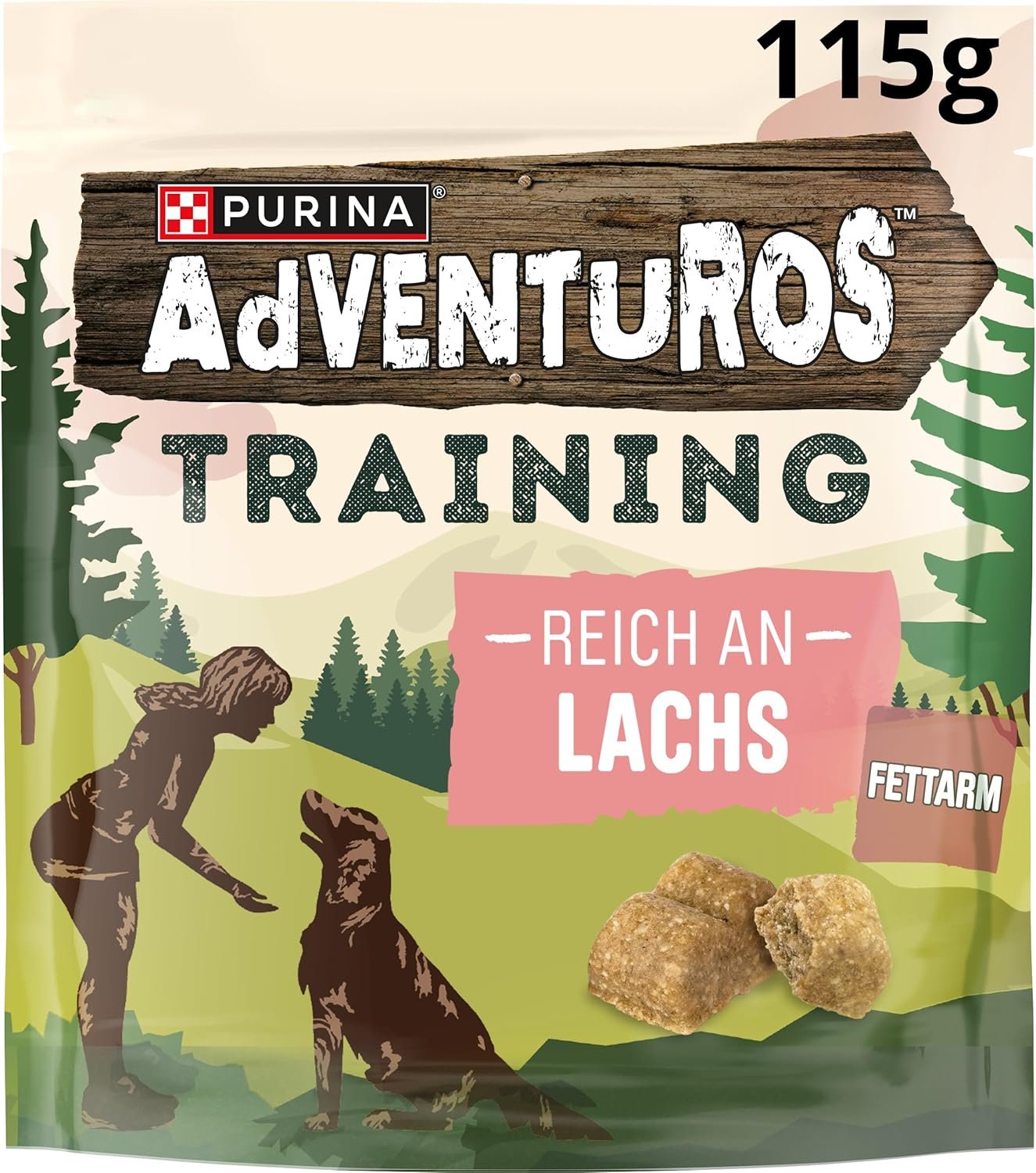Adventuros Training Hundesnacks, reich an Lachs, 6er Pack (6 x 115 g) Adventuros Training Hundesnacks, reich an Lachs, 6er Pack (6 x 115 g)