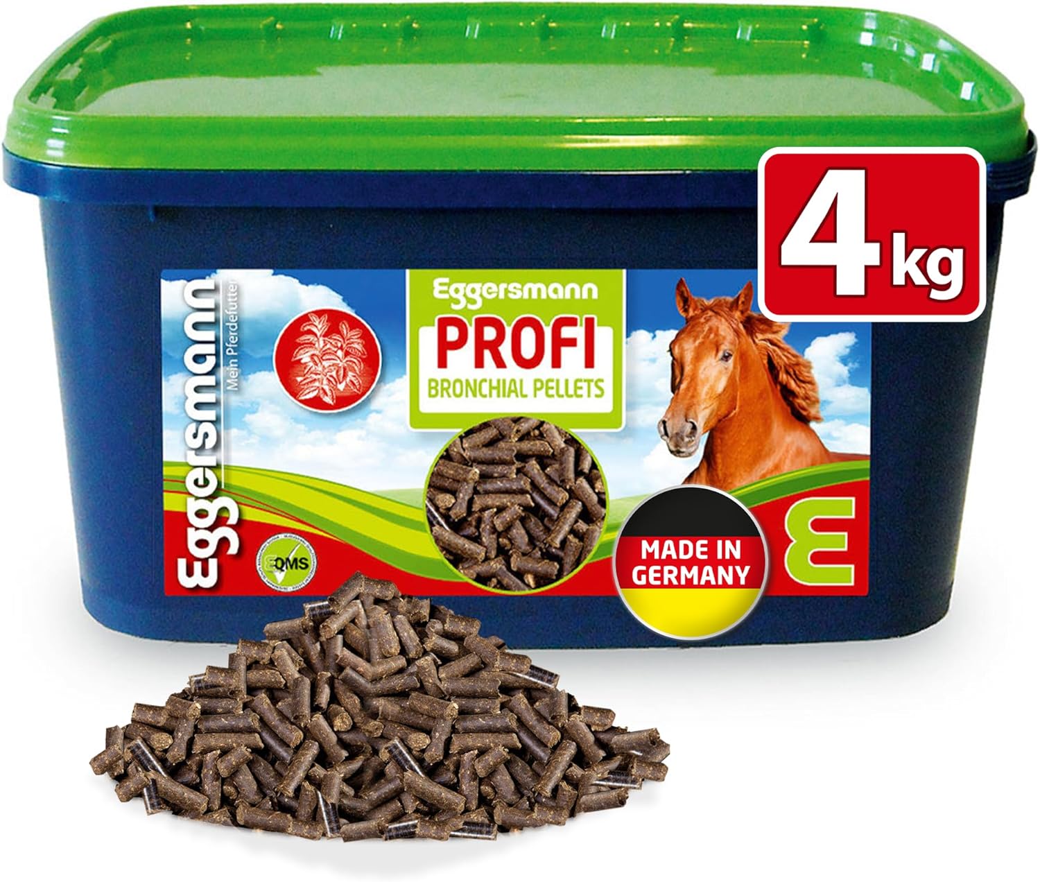 Nahrungsergänzungsmittel für Pferde mit Atemproblemen, Eggers/Kräuterpellets für Pferde, 1er Pack (1 x 4 kg). Nahrungsergänzungsmittel für Pferde mit Atemproblemen, Eggers/Kräuterpellets für Pferde, 1er Pack (1 x 4 kg).