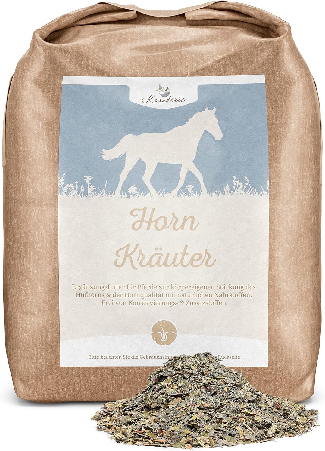 Krauterie Hornkräuter für Pferde in Top-Qualität (2000 g) – artgerechtes Ergänzungsfuttermittel aus Pferdekräutern, frei von künstlichen Zusatzstoffen, melassefrei, getreidefrei, zuckerfrei Krauterie Hornkräuter für Pferde in Top-Qualität (2000 g) – artgerechtes Ergänzungsfuttermittel aus Pferdekräutern, frei von künstlichen Zusatzstoffen, melassefrei, getreidefrei, zuckerfrei