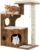 Feandrea PCT70HW Kratzbaum für Katzen, 88 cm, mittelgroßer Kratzbaum mit 3 Liegeflächen und Höhle, MDF mit Holzfurnier, Sisalstamm, waschbare Kunstfellbezüge, Vintage-Braun/Weiß