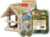 PANTO Heimatpaket Wildvogelfutter-Bundle, Komplettset mit Vogelhaus (19 x 19 x 22 cm), 1 kg Premium-Streufutter ohne Schale & 8 Meisenknödel mit Netz – ideale Futterstation für Wildvögel