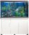 Aquarium-Starter-Komplettset mit passendem Unterschrank, Kies und Aquarium-Hintergrund, 143,5 cm H x 120,5 cm B x 39 cm T