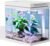 10 l Aquarium, Nano-Glas-Aquarium, Upgrade-Filtersystem und LED-Licht, Süßwasser-Meeres-Filterbälle im Lieferumfang enthalten (weiß, 10 l)
