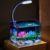 Aquariumbecken mit Klemmleuchte, transparentes Aquarium-Starterset, quadratisches Mini-Aquarium für Wohnzimmer, Bürodekoration, 13 x 13 x 15 cm