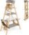 COSTWAY Leiter Katzenkratzbaum und Leiter, 5-stöckiger Kratzbaum mit Sisal-Kratzstämmen & gepolsterter Liegefläche, Leiter-Kletterturm klappbar, aus massivem Kiefernholz, großer Katzenkratzbaum