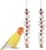 Set of 2 Bird Toys with Sepia Bowl – Budgie Toy & Beak Grinding Stone Bird Cage Accessories for Budgies, Cockatiels, Lovebirds & Other Small to Medium Birds