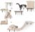 Katzenkletterwand, Kletterwand Katzenset, 10-teiliges stabiles Katzenmöbel mit Kratzbäumen, Hängematte, Katzentreppe, Katzenbrücke und Katzenhöhle für Katze, Beige