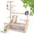 Vogelspielplatz, Papageienspielplatz, hölzernes Fitnessstudio, Vogelständer, Sitzstange, Fitnessstudio, Leiter, Laufstall, Spielzeug, Übungsspiel für Wellensittiche, Nymphensittiche, mit Futternapf, Tablett, Schaukel #A