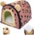 Meerschweinchenhöhle, Meerschweinchenbett mit abnehmbarem Kissen, waschbare Kaninchenhöhle, Kuschelhöhle, Meerschweinchenhaus, Meerschweinchenbett für Meerschweinchen, Frettchen, Chinchilla (rot, A)