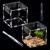 Acryl-Terrarium, 15 x 15 x 15 cm, Acryl-Terrariumschnecken mit Thermometer und Pinzette, atmungsaktiver Reptilien-Zuchtkoffer, Kunststoff-Zuchtkoffer für Spinnenechsen, Skorpione und Hundertfüßer