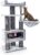 Petrebels Parklane Kratzbaum für Katzen, 131 cm hoch, mit XL-Hängematte, Schlafhöhle, Sofa und extra dicken Pfosten, Grau