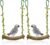 2 Stück Wellensittichspielzeug, Schaukel Naturholz, Vogelspielzeug, Vogelspielzeug Wellensittich, Vogelkäfigzubehör, Naturspielzeug für Vögel, langlebig und sicher