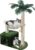 Katzenkratzbaum 95 cm mit großer Metallhängematte, Katzenkratzbaum für Hauskatzen mit Eigentumswohnung, Katzenspielplatz-Trackbällen und Hüpfball, Grün und Weiß