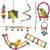LWINGFLYER Vogelspielzeug, Papageienschaukel, Papageienkauen, Naturholz, hängende Glocke, Vogelkäfig-Schaukelspielzeug, geeignet zum Aufhängen von Spielzeug, Vogelkäfig-Zubehör (7 Stück)
