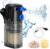 OMECO Aquarium-Filter, Innenfilter, klein, 500 l/h, Aquarium-Filterpumpe, leise < 40 dB, 8 W, verstellbarer Aquarium-Filter mit Sauerstoffversorgung und Filterzubehör, Filter 30 l, 60 l, 120 l, frisch und meeresfrisch