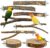 YUDAWN 8 Stück Vogelspielzeug, Wellensittichspielzeug, Naturholz, Vogelsitzstangen, Vogelständer, Vogelkäfigzubehör für Nymphensittiche, Kanarienvögel