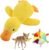 Enten-Hundespielzeug, Speedy Panther Plüsch-Hundespielzeug für große Hunde, Anti-Stress für Hunde, Anti-Stress, 2er-Set mit fliegender Scheibe, quietschendes Plüschtier, gelb, ideal für kleine Hunde
