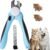 Claw Scissors with Protection for Dogs and Cats, Pet Nail Clippers, Alternative to Nail Scissors & Claw Grinder, Claw Pliers Cutter for Small and Large Claws (Blue L)