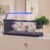 Beta Fish Aquarium Kleines Komplettset, Aquarium mit LED-Beleuchtung, Filter, Heizung, Dekorationen und Zubehör für Wasserpflanzen, Nano-Aquarium für Zuhause oder Büro (L)