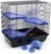 ZooPaul Premium Nagerkäfig XXL Kleintiere Blau mit Zubehör 60 x 36 x 54 cm Mäusehamsterkäfig (Blau)