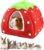 Kleintier-Winterhaus, multifunktionales warmes Bett, wintergemütliche Kleintierbetten, für Zwergkaninchen, Chinchilla, Hamster (rot, S)
