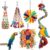 5er-Set Vogelspielzeug, Wellensittichspielzeug, Nymphensittiche, Papageienspielzeug, buntes Vogelkauen, Hacken, Vogelseil, Papageienschaukel, Vogelkäfige, Zubehör, Hängespielzeug