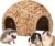 Kaninchenhäuser und Verstecke – Natürliches und sicheres Meerschweinchenhaus, handgefertigtes Hasengrashaus, komfortables Hasenhamsterhaus, Rohrkolben-Kaninchenversteck
