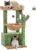 PAWZ Road Cactus Kratzbaum für Hauskatzen mit Hängematte, Katzenturm mit mit Sisal überzogenem Kratzbaum, großer oberer Sitzstange, Katzenkratzbaum, Grün 83 cm